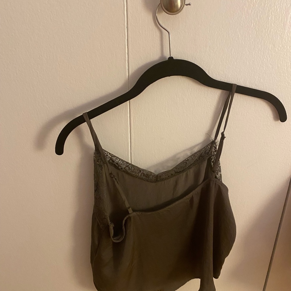 Army green lace camisole